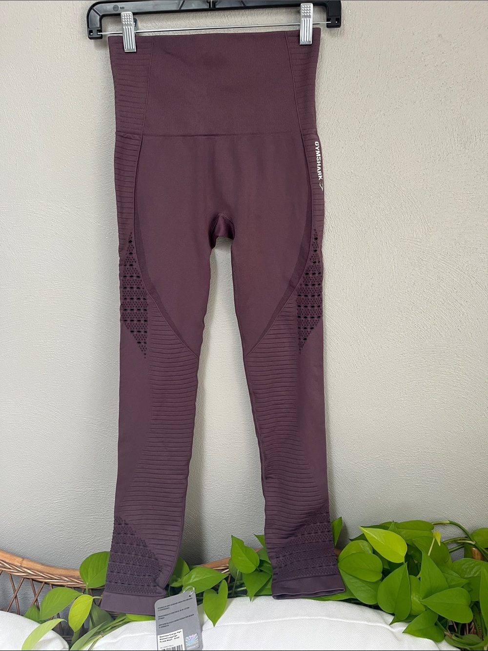 Gymshark Seamless Energy High-Rise Leggings in Purple Wash.